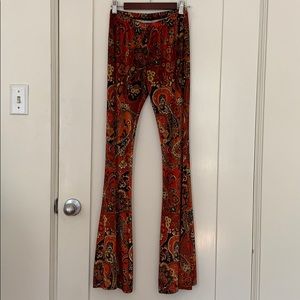 Novella Royale flare velvet paisley pants